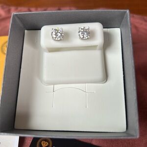 New Moissanite 2.40 CTW Screwback Stud Earrings 925 Silver 2.40 Carat Weight